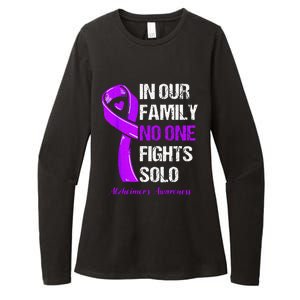 Alzheimers Awareness Purple Ribbon Alzheimers Warrior Womens CVC Long Sleeve Shirt