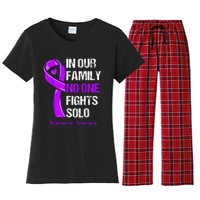 Alzheimers Awareness Purple Ribbon Alzheimers Warrior Women's Flannel Pajama Set