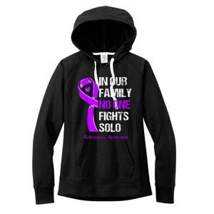 Alzheimers Awareness Purple Ribbon Alzheimers Warrior Women's Fleece Hoodie