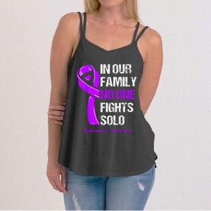 Alzheimers Awareness Purple Ribbon Alzheimers Warrior Women's Strappy Tank