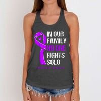 Alzheimers Awareness Purple Ribbon Alzheimers Warrior Women's Knotted Racerback Tank