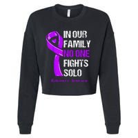 Alzheimers Awareness Purple Ribbon Alzheimers Warrior Cropped Pullover Crew