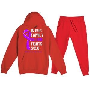 Alzheimers Awareness Purple Ribbon Alzheimers Warrior Premium Hooded Sweatsuit Set