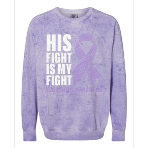 Alzheimers Awareness Purple Ribbon Dementia Mom Dad Grandpa Colorblast Crewneck Sweatshirt