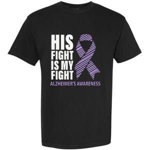 Alzheimers Awareness Purple Ribbon Dementia Mom Dad Grandpa Garment-Dyed Heavyweight T-Shirt