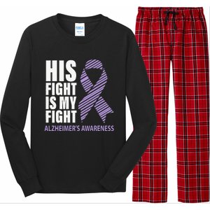 Alzheimers Awareness Purple Ribbon Dementia Mom Dad Grandpa Long Sleeve Pajama Set