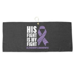 Alzheimers Awareness Purple Ribbon Dementia Mom Dad Grandpa Large Microfiber Waffle Golf Towel