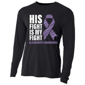 Alzheimers Awareness Purple Ribbon Dementia Mom Dad Grandpa Cooling Performance Long Sleeve Crew