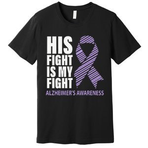 Alzheimers Awareness Purple Ribbon Dementia Mom Dad Grandpa Premium T-Shirt