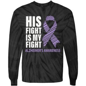 Alzheimers Awareness Purple Ribbon Dementia Mom Dad Grandpa Tie-Dye Long Sleeve Shirt