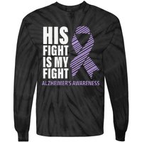 Alzheimers Awareness Purple Ribbon Dementia Mom Dad Grandpa Tie-Dye Long Sleeve Shirt