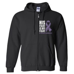 Alzheimers Awareness Purple Ribbon Dementia Mom Dad Grandpa Full Zip Hoodie