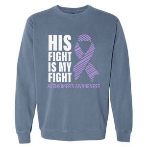 Alzheimers Awareness Purple Ribbon Dementia Mom Dad Grandpa Garment-Dyed Sweatshirt