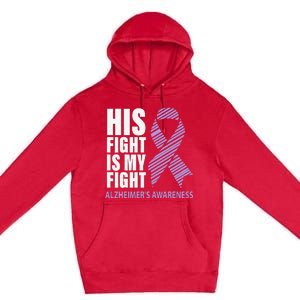 Alzheimers Awareness Purple Ribbon Dementia Mom Dad Grandpa Premium Pullover Hoodie