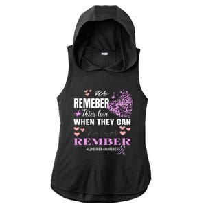 Alzheimers Awareness PurpleRibbon Dementia Mom Dad Grandpa Ladies PosiCharge Tri-Blend Wicking Draft Hoodie Tank