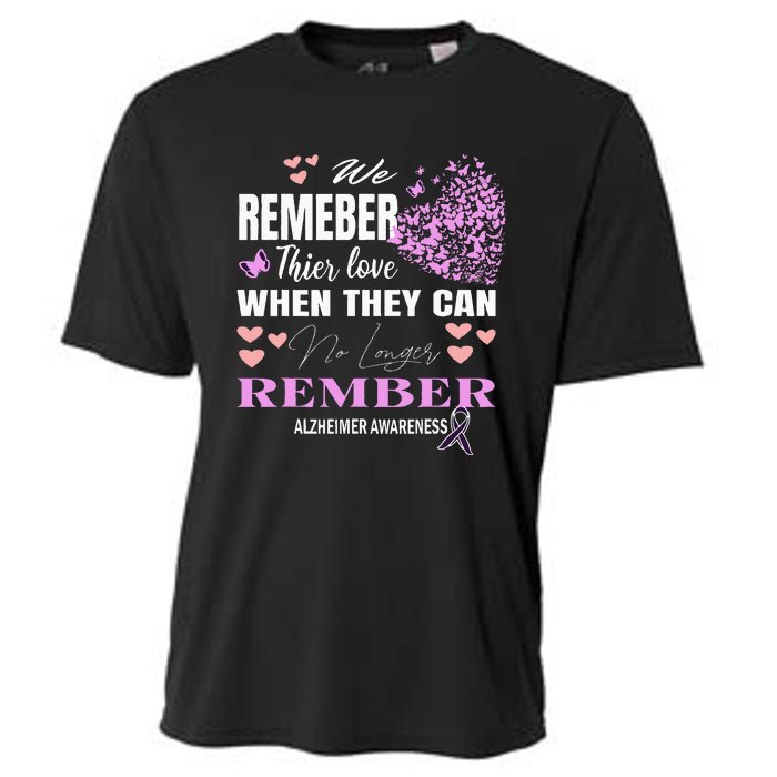 Alzheimers Awareness PurpleRibbon Dementia Mom Dad Grandpa Cooling Performance Crew T-Shirt