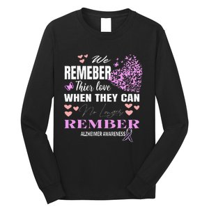 Alzheimers Awareness PurpleRibbon Dementia Mom Dad Grandpa Long Sleeve Shirt