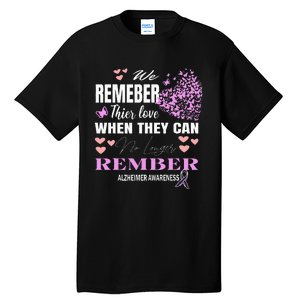 Alzheimers Awareness PurpleRibbon Dementia Mom Dad Grandpa Tall T-Shirt