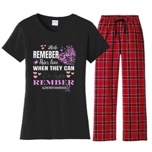 Alzheimers Awareness PurpleRibbon Dementia Mom Dad Grandpa Women's Flannel Pajama Set