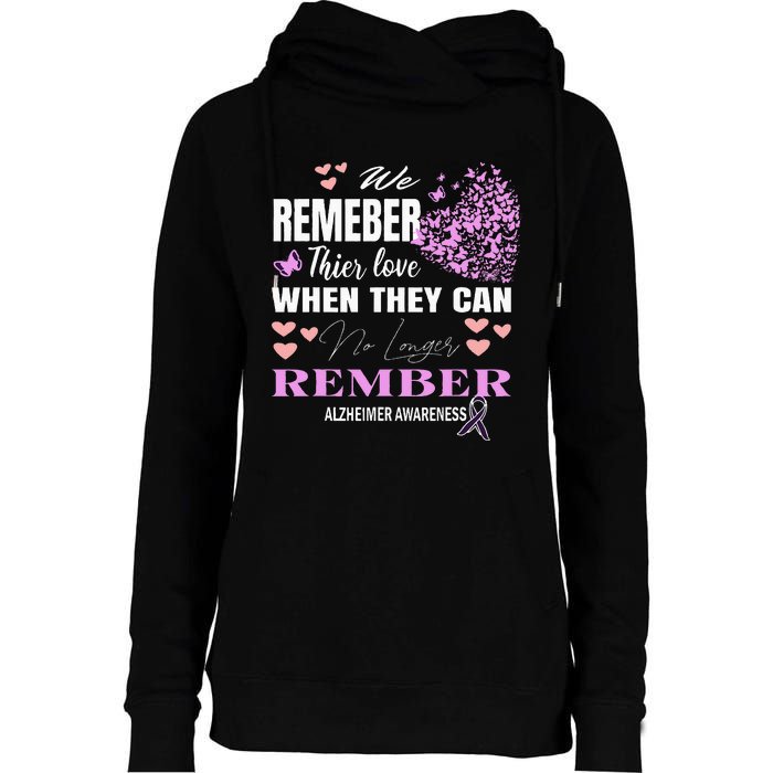 Alzheimers Awareness PurpleRibbon Dementia Mom Dad Grandpa Womens Funnel Neck Pullover Hood