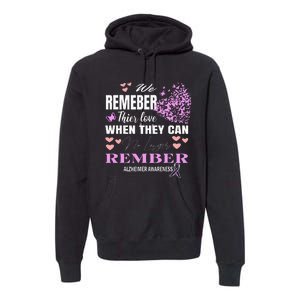 Alzheimers Awareness PurpleRibbon Dementia Mom Dad Grandpa Premium Hoodie