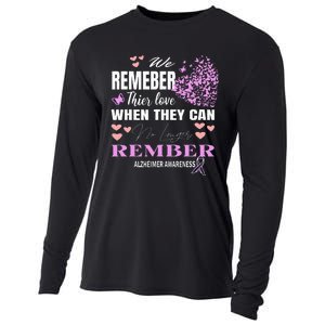 Alzheimers Awareness PurpleRibbon Dementia Mom Dad Grandpa Cooling Performance Long Sleeve Crew