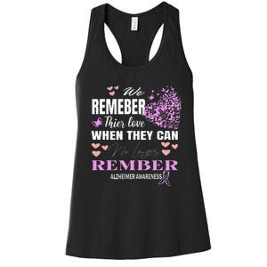 Alzheimers Awareness PurpleRibbon Dementia Mom Dad Grandpa Women's Racerback Tank