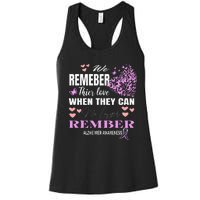 Alzheimers Awareness PurpleRibbon Dementia Mom Dad Grandpa Women's Racerback Tank