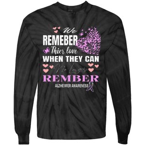 Alzheimers Awareness PurpleRibbon Dementia Mom Dad Grandpa Tie-Dye Long Sleeve Shirt