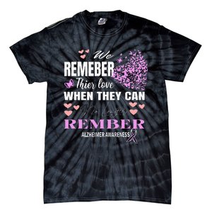 Alzheimers Awareness PurpleRibbon Dementia Mom Dad Grandpa Tie-Dye T-Shirt