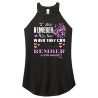 Alzheimers Awareness PurpleRibbon Dementia Mom Dad Grandpa Women's Perfect Tri Rocker Tank