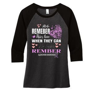 Alzheimers Awareness PurpleRibbon Dementia Mom Dad Grandpa Women's Tri-Blend 3/4-Sleeve Raglan Shirt