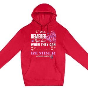 Alzheimers Awareness PurpleRibbon Dementia Mom Dad Grandpa Premium Pullover Hoodie