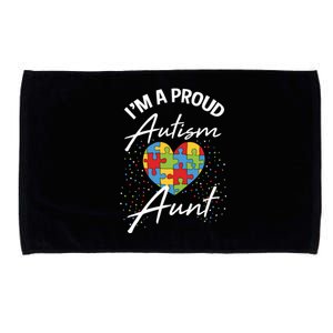 Autism Awareness Proud Aunt Puzzle Heart Cool Family Funny Gift Microfiber Hand Towel