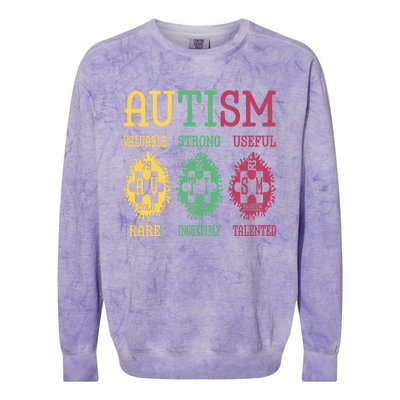 Autism Awareness Puzzle Periodic Table Elets Science Funny Gift Colorblast Crewneck Sweatshirt