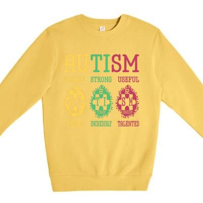 Autism Awareness Puzzle Periodic Table Elets Science Funny Gift Premium Crewneck Sweatshirt