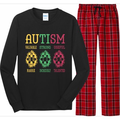 Autism Awareness Puzzle Periodic Table Elets Science Funny Gift Long Sleeve Pajama Set