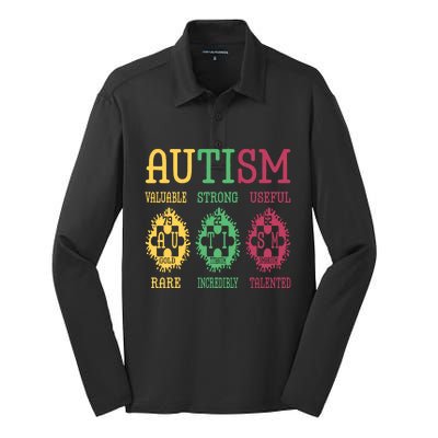 Autism Awareness Puzzle Periodic Table Elets Science Funny Gift Silk Touch Performance Long Sleeve Polo