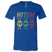 Autism Awareness Puzzle Periodic Table Elets Science Funny Gift V-Neck T-Shirt