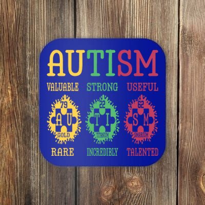 Autism Awareness Puzzle Periodic Table Elets Science Funny Gift Coaster