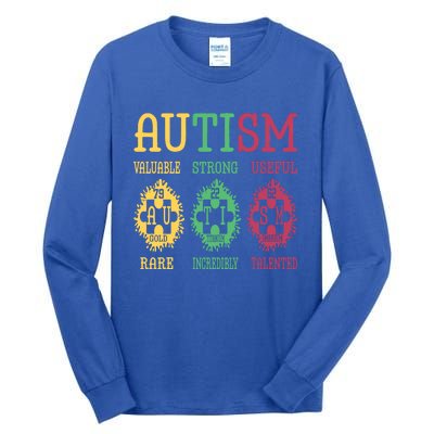 Autism Awareness Puzzle Periodic Table Elets Science Funny Gift Tall Long Sleeve T-Shirt