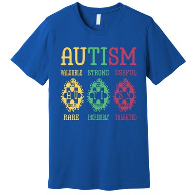 Autism Awareness Puzzle Periodic Table Elets Science Funny Gift Premium T-Shirt