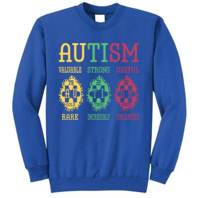 Autism Awareness Puzzle Periodic Table Elets Science Funny Gift Tall Sweatshirt