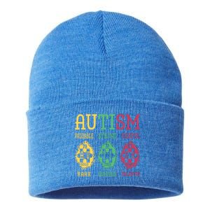 Autism Awareness Puzzle Periodic Table Elets Science Funny Gift Sustainable Knit Beanie