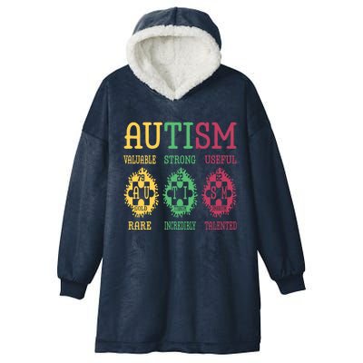 Autism Awareness Puzzle Periodic Table Elets Science Funny Gift Hooded Wearable Blanket