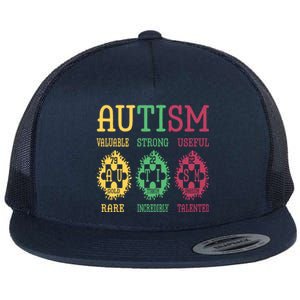 Autism Awareness Puzzle Periodic Table Elets Science Funny Gift Flat Bill Trucker Hat