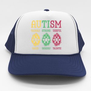 Autism Awareness Puzzle Periodic Table Elets Science Funny Gift Trucker Hat