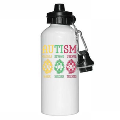 Autism Awareness Puzzle Periodic Table Elets Science Funny Gift Aluminum Water Bottle