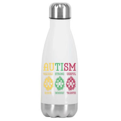 Autism Awareness Puzzle Periodic Table Elets Science Funny Gift Stainless Steel Insulated Water Bottle