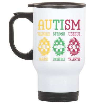 Autism Awareness Puzzle Periodic Table Elets Science Funny Gift Stainless Steel Travel Mug